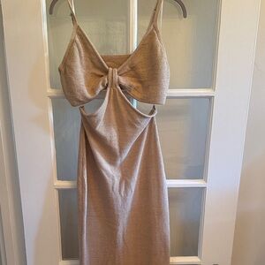 Tan Cutout Maxi Dress